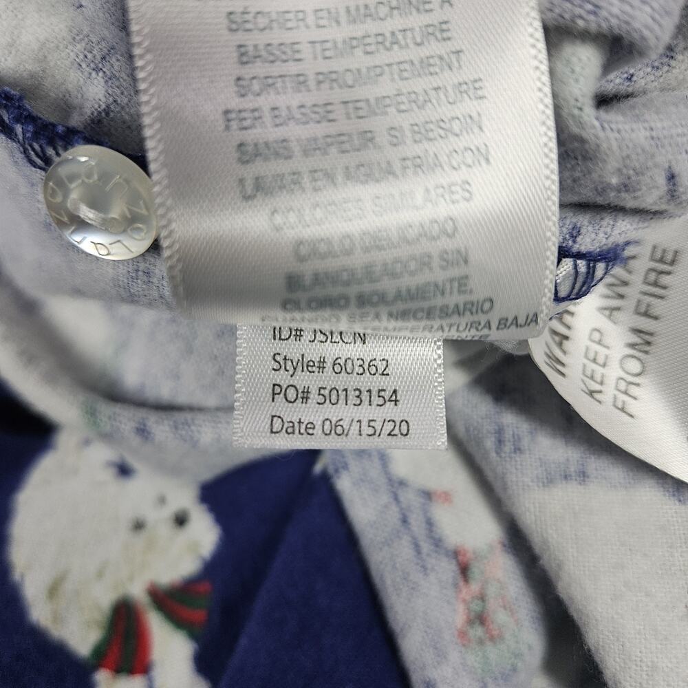 Lanz Salzburg Puppy Love Flannel Nightgown Womens M Cotton Yorkie Navy Blue - Picture 7 of 13
